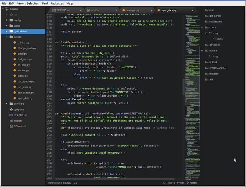 Image of an IDE with python code