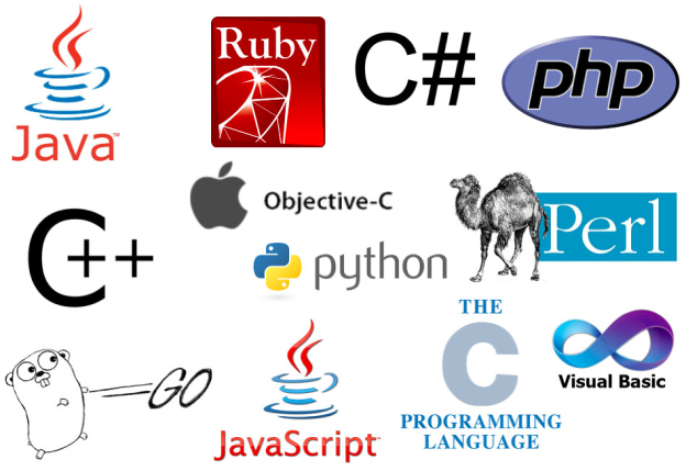 Various logos of programming languages